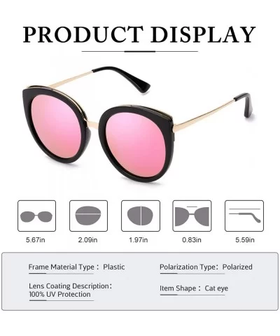 Myiaur Fashion Cat Eye Mirror Sunglasses Women Polarized UV Protection Stylish Design - C618QMZUMNC $17.17 Wayfarer