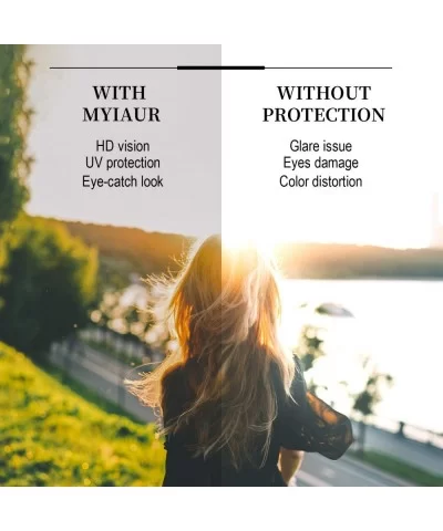 Myiaur Fashion Cat Eye Mirror Sunglasses Women Polarized UV Protection Stylish Design - C618QMZUMNC $17.17 Wayfarer