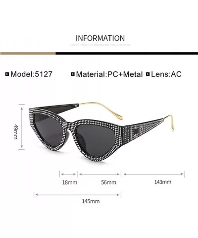 Women Rhinestone Cat Eye Sunglasses Sexy Diamond Triangle Sun Glasses Female Shades UV400 - Clearpinkpink - CR1906CTGWL $8.70...