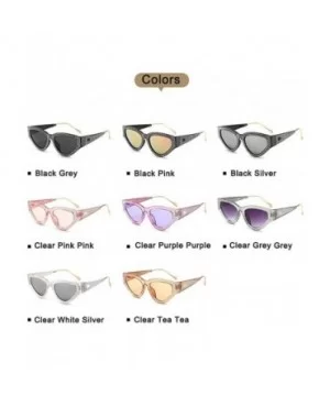 Women Rhinestone Cat Eye Sunglasses Sexy Diamond Triangle Sun Glasses Female Shades UV400 - Clearpinkpink - CR1906CTGWL $8.70...