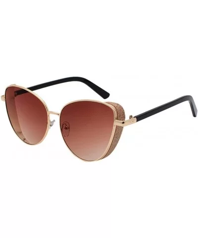 Polarized Sunglasses For Women Man Cat Sunglasses Mirrored Lens Fashion Goggle Eyewear - Coffee - CK18UK43HRZ $5.23 Goggle