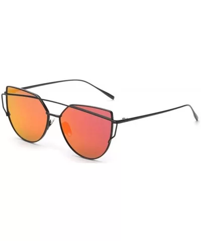 Pink Vintage Mirror Female Women Cat Eye Sunglasses Er Ladies Sun Glasses Oculos Feminino - C1 - C9198AHY0OQ $14.29 Oversized