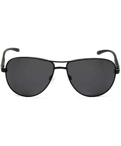 Classic Metal Aviator Polarized Unisex Sunglasses with UV400 Scratch Resistant Lenses - Black Frame Black Lens - CL19D0OYXGR ...