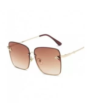 Sunglasses Women Men Retro Metal Frame Oversized Sun Glasses Female (Color Tea) - Tea - C1199EHYTRA $10.90 Oversized