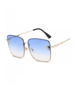 Sunglasses Women Men Retro Metal Frame Oversized Sun Glasses Female (Color Tea) - Tea - C1199EHYTRA $10.90 Oversized