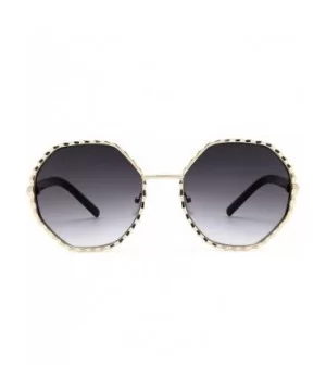 Round Hippie Metal Sunglasses for Women Man Retro Vintage Wave-shaped Sun Glasses - Black - CC18WOEGKTA $10.81 Oversized