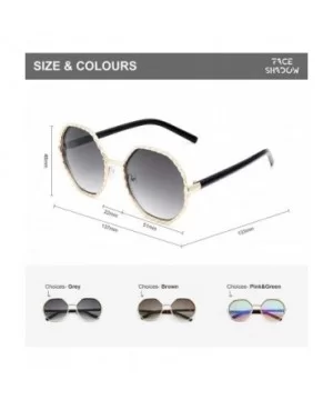 Round Hippie Metal Sunglasses for Women Man Retro Vintage Wave-shaped Sun Glasses - Black - CC18WOEGKTA $10.81 Oversized