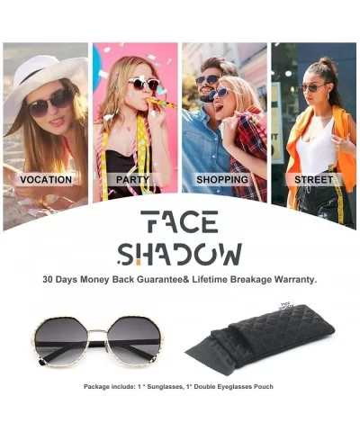 Round Hippie Metal Sunglasses for Women Man Retro Vintage Wave-shaped Sun Glasses - Black - CC18WOEGKTA $10.81 Oversized