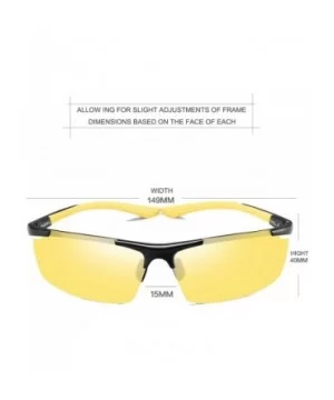 Night Driving Glasses Anti Glare Polarized- HD Vision Al-Mg Frame Safe Fashion Sunglasses - Yellow - CF1924UM34K $29.92 Oval