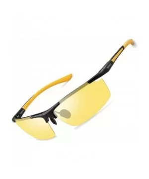 Night Driving Glasses Anti Glare Polarized- HD Vision Al-Mg Frame Safe Fashion Sunglasses - Yellow - CF1924UM34K $29.92 Oval