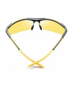 Night Driving Glasses Anti Glare Polarized- HD Vision Al-Mg Frame Safe Fashion Sunglasses - Yellow - CF1924UM34K $29.92 Oval