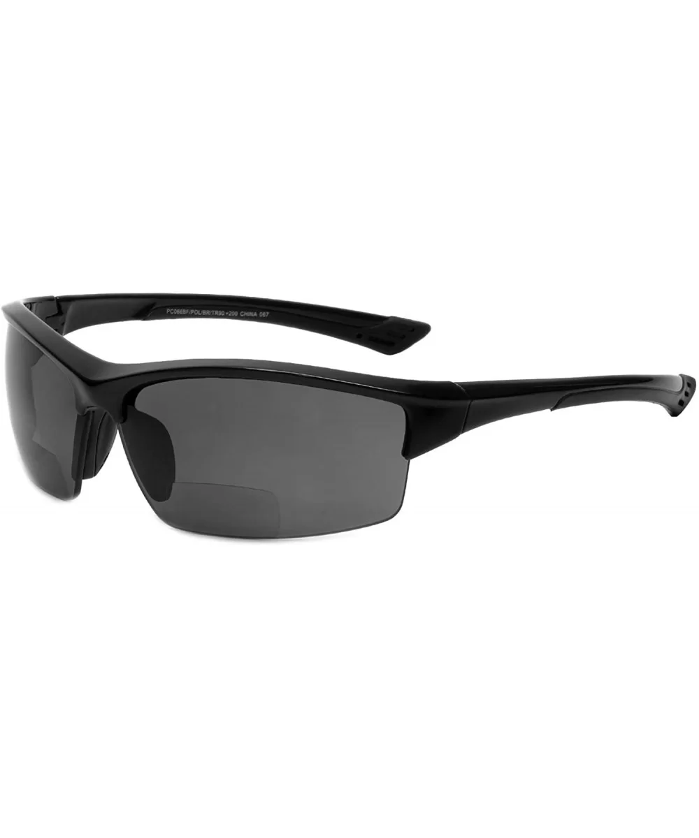 Sport Polarized Bi-Focal Safety Sunglasses with UV Protection PC066BF - Black/Grey - CQ18M5YE98G $33.76 Sport