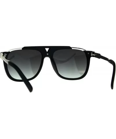 Luxury Flat Top Racer Mob Plastic Rectangular Mens Sunglasses - Matte Black Smoke - CH180OW9XUL $7.39 Rectangular