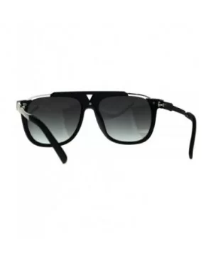 Luxury Flat Top Racer Mob Plastic Rectangular Mens Sunglasses - Matte Black Smoke - CH180OW9XUL $7.39 Rectangular