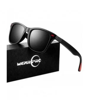 Sunglasses for Men Vintage Polarized Sun Glasses Fashion Shades WP1001 - Black/Red_nail - C218OLAR297 $7.30 Round