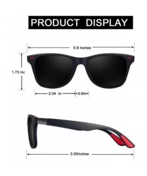 Sunglasses for Men Vintage Polarized Sun Glasses Fashion Shades WP1001 - Black/Red_nail - C218OLAR297 $7.30 Round