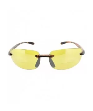 Island Bifocal Sunglasses Rimless Readers - Non-polarized Tortoise Frame/Yellow Night Driving Lens - C911X6ZGD8B $18.95 Round