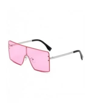 Oversized Sunglasses Women Men Vintage One-Piece Gradient Sun Glasses Brand C5 - Pink - CC18YKUI7LX $7.53 Oversized