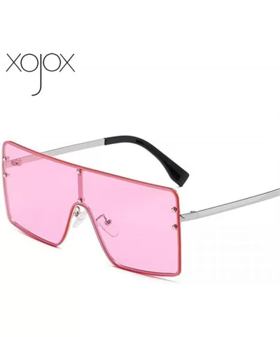 Oversized Sunglasses Women Men Vintage One-Piece Gradient Sun Glasses Brand C5 - Pink - CC18YKUI7LX $7.53 Oversized