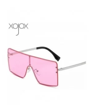 Oversized Sunglasses Women Men Vintage One-Piece Gradient Sun Glasses Brand C5 - Pink - CC18YKUI7LX $7.53 Oversized