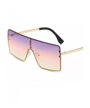 Oversized Sunglasses Women Men Vintage One-Piece Gradient Sun Glasses Brand C5 - Pink - CC18YKUI7LX $7.53 Oversized