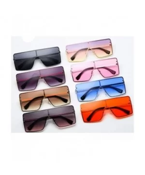 Oversized Sunglasses Women Men Vintage One-Piece Gradient Sun Glasses Brand C5 - Pink - CC18YKUI7LX $7.53 Oversized