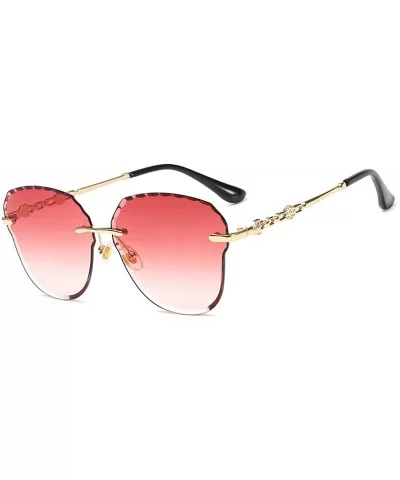 Women's fashion sunglasses - frameless fashion sunglasses ladies fox head multicolor sunglasses - F - CZ18RT5XH0C $41.62 Aviator