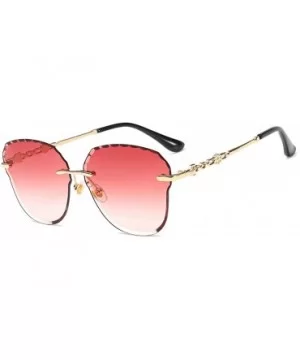 Women's fashion sunglasses - frameless fashion sunglasses ladies fox head multicolor sunglasses - F - CZ18RT5XH0C $41.62 Aviator