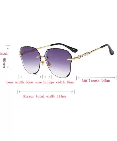 Women's fashion sunglasses - frameless fashion sunglasses ladies fox head multicolor sunglasses - F - CZ18RT5XH0C $41.62 Aviator