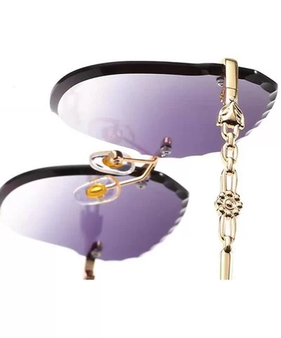 Women's fashion sunglasses - frameless fashion sunglasses ladies fox head multicolor sunglasses - F - CZ18RT5XH0C $41.62 Aviator