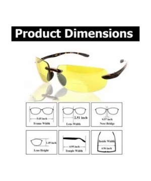 Island Bifocal Sunglasses Rimless Readers - Non-polarized Tortoise Frame/Yellow Night Driving Lens - C911X6ZGD8B $18.95 Round