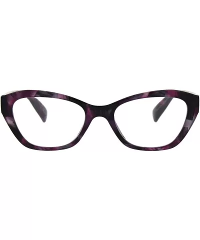 Womens Luxury Fashion Narrow Cat Eye Style Plastic Frame Reading Glasses - Purple Marble - C3182A7A9WA $7.51 Oval