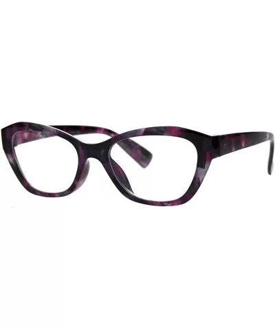 Womens Luxury Fashion Narrow Cat Eye Style Plastic Frame Reading Glasses - Purple Marble - C3182A7A9WA $7.51 Oval