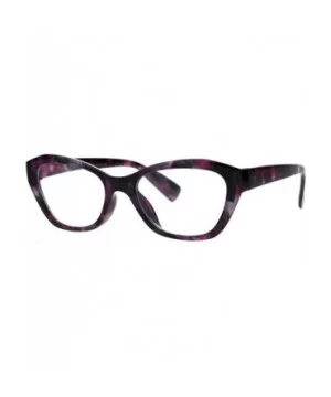 Womens Luxury Fashion Narrow Cat Eye Style Plastic Frame Reading Glasses - Purple Marble - C3182A7A9WA $7.51 Oval