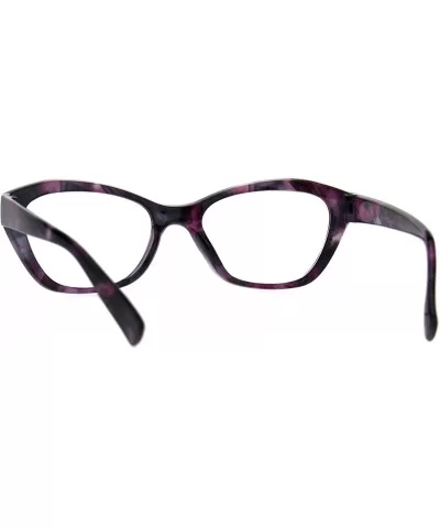 Womens Luxury Fashion Narrow Cat Eye Style Plastic Frame Reading Glasses - Purple Marble - C3182A7A9WA $7.51 Oval