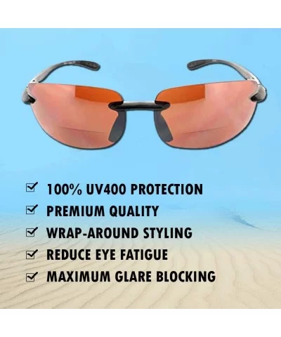 Island Bifocal Sunglasses Rimless Readers - Non-polarized Tortoise Frame/Yellow Night Driving Lens - C911X6ZGD8B $18.95 Round