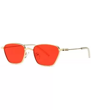 Ultralight Fashion Lady Brand Designer Oval Small Frame sunglasses Vintage men Sun glasses UV400 - Red - C418S65WX2A $9.51 Oval