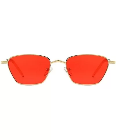 Ultralight Fashion Lady Brand Designer Oval Small Frame sunglasses Vintage men Sun glasses UV400 - Red - C418S65WX2A $9.51 Oval