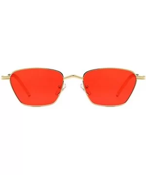 Ultralight Fashion Lady Brand Designer Oval Small Frame sunglasses Vintage men Sun glasses UV400 - Red - C418S65WX2A $9.51 Oval