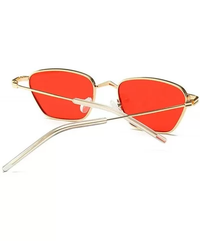 Ultralight Fashion Lady Brand Designer Oval Small Frame sunglasses Vintage men Sun glasses UV400 - Red - C418S65WX2A $9.51 Oval