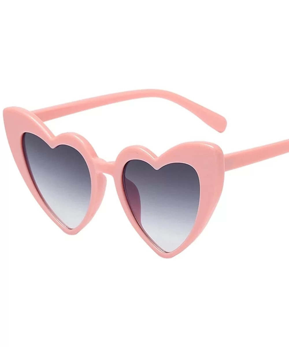 Women Retro Fashion Heart-shaped Shades Sunglasses Integrated UV - 5134c - CT18ROYQ488 $7.63 Sport