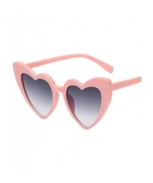 Women Retro Fashion Heart-shaped Shades Sunglasses Integrated UV - 5134c - CT18ROYQ488 $7.63 Sport