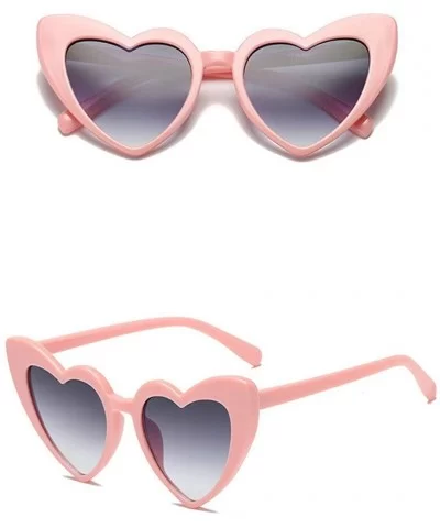 Women Retro Fashion Heart-shaped Shades Sunglasses Integrated UV - 5134c - CT18ROYQ488 $7.63 Sport