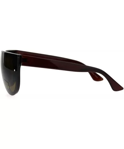 Chic Designer Fashion Sunglasses Womens Flat Top Oval Trendy Shades UV 400 - Brown (Brown) - CE185NHD26T $6.22 Oval