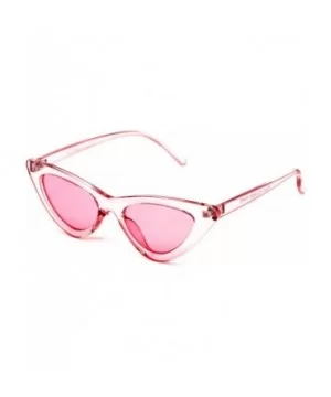 Cat Eye Sunglasses Clout Goggle Sexy Women Exaggerated Slim Frame Colorful Tinted Lens - Transparent/Pink - C211HWMUL7N $5.66...