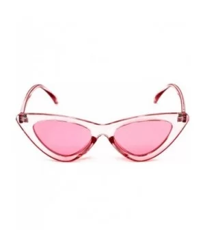 Cat Eye Sunglasses Clout Goggle Sexy Women Exaggerated Slim Frame Colorful Tinted Lens - Transparent/Pink - C211HWMUL7N $5.66...