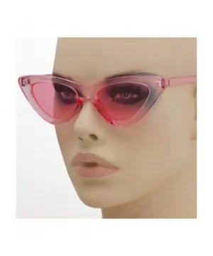 Cat Eye Sunglasses Clout Goggle Sexy Women Exaggerated Slim Frame Colorful Tinted Lens - Transparent/Pink - C211HWMUL7N $5.66...