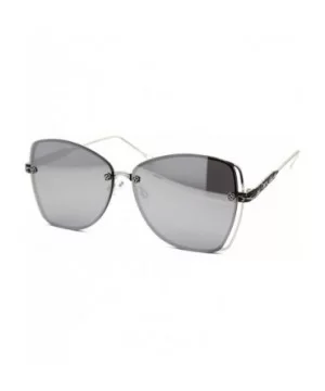 Womens Luxury Victorian Foliage Metal Rim Butterfly Sunglasses - Silver Mirror - C318YTEK7N2 $9.15 Butterfly