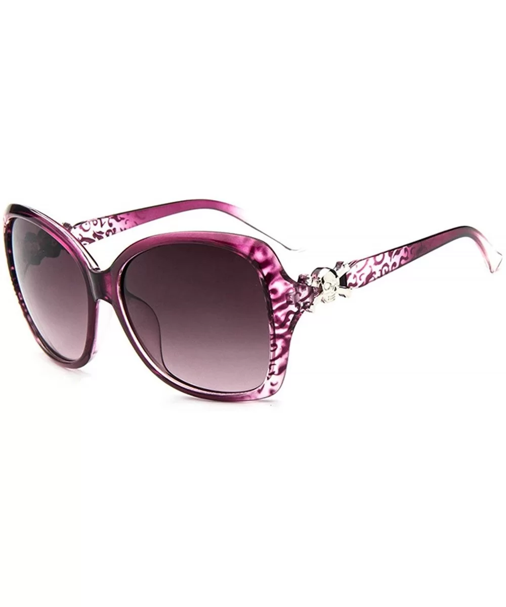 Classic Retro Skull Sunglasses for Unisex PC AC UV 400 Protection Sunglasses - Purple - CF18SARCD3M $10.59 Sport