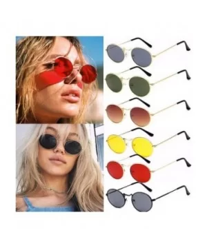 Great Quality Vintage Retro Oval Sunglasses Ellipse Metal Frame Glasses Trendy Fashion Shades - Multicolor-d - CH18T04YGNN $4...